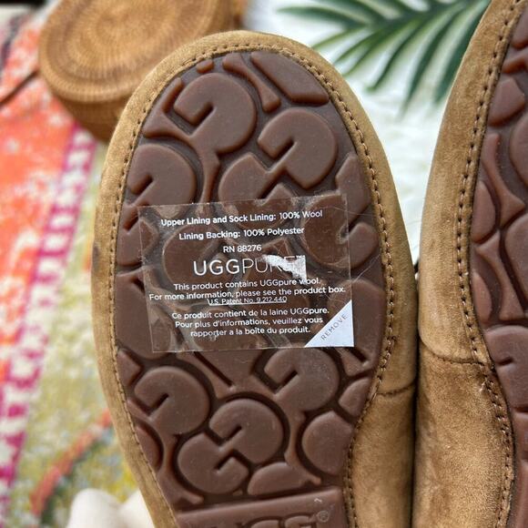 UGG Fleece Lined Slip On Suede Ansley Slipper Loafer Chestnut 6 Style 3312 - Picture 9 of 11